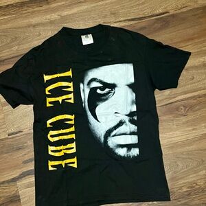 Vintage Rap tshirt Men's Black Ice Cube Graphic Tee large war and frwinterlanf